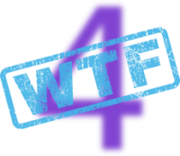 Picture of a digit '4' with WTF stamped on it